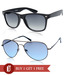 Joe Black Modish Gunmetal-Sky Blue aviator Buy 1 Get 1 Matte Black Wayfarer Free