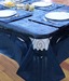 Dekor World Navy Blue Table Cover & Place Mats- 7 Pcs