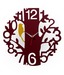 Panache Maroon 1 To 12 Tree Wall Clock