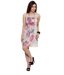 Jiwan Funky Grey-Coral Pink Printed Dress