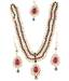 Kriaa Glitzy Teardrop Four String CZ Necklace Set with Maang Tika