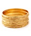 Pari Set Of 12 Gold Plated Thin Bangles
