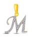 Letter "M" shaped Gold & Diamond Pendant By Me Jewels