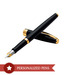 Personalized Sheaffer Sagaris Glossy Black Body Gold Trim Fountain Pen (9471FP)