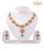 Kriaa Designer Turquoise Drop Floral Necklace Set