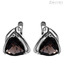 Zevrat Genuine Smoky Quartz Silver Earrings