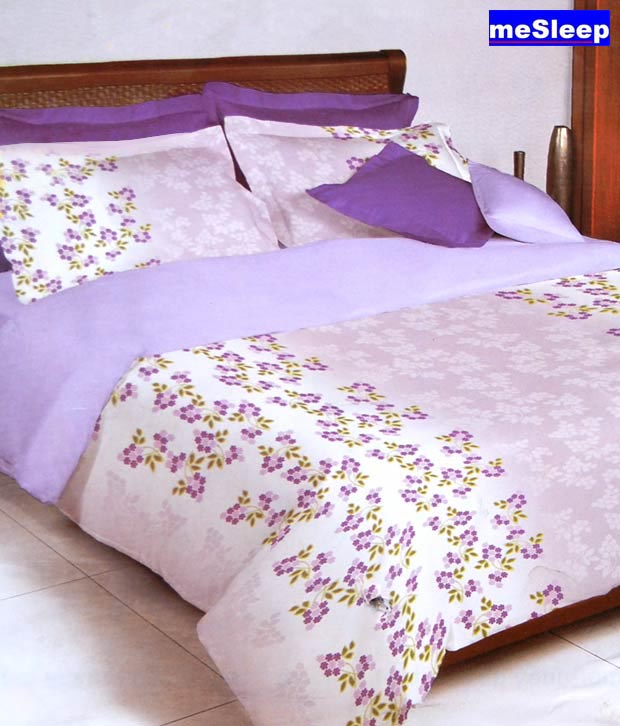 Bombay Dyeing Purple Celsia Single Bed Sheet