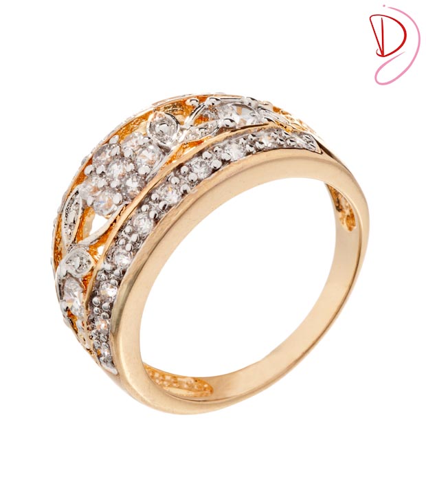 Diva Shimmery Floral American Diamond Ring