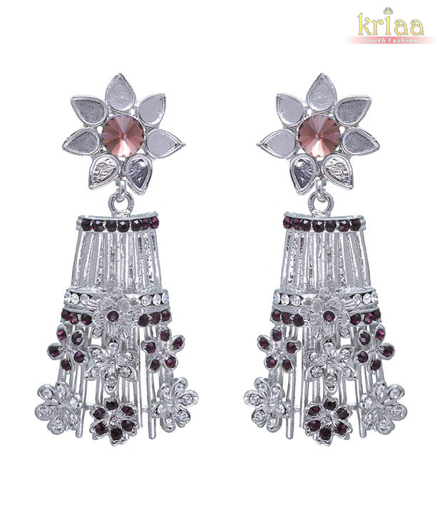 Kriaa Graceful Purple Earrings