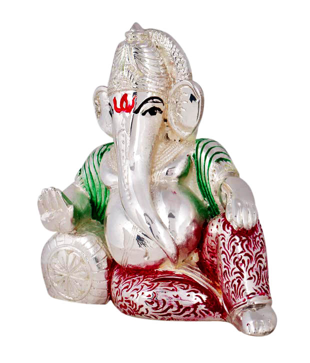 Shanti Lord Ganesha Silver Coated Idol
