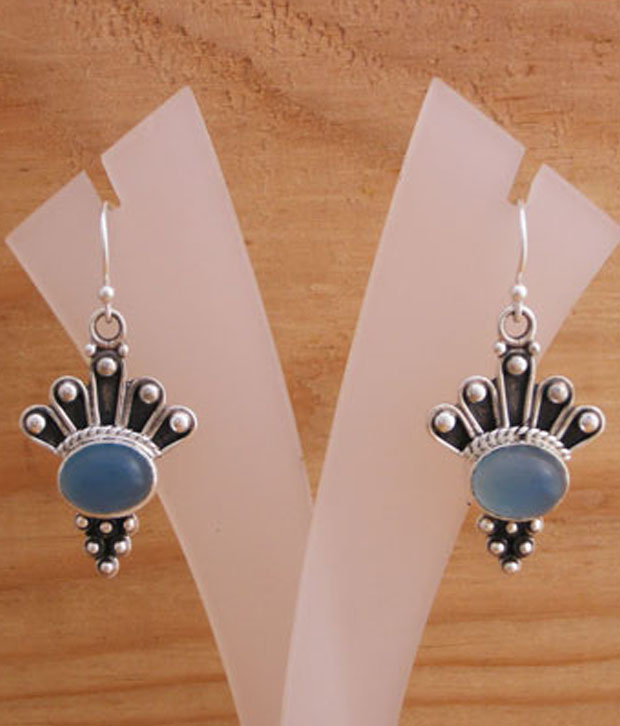 Designer Silver Exclusive Chalcedony Sterling Silver Earrings