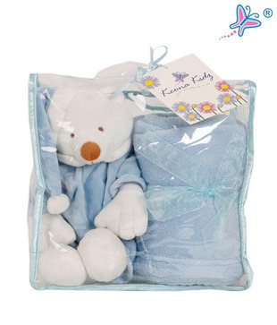 Keona Kidz Blue Baby Blanket & Soft Toy Set
