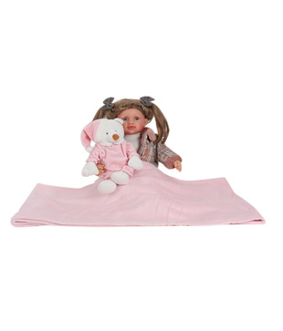 Keona Kidz Pink Baby Blanket & Soft Toy Set