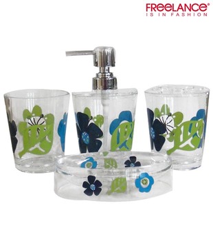Freelance Multi-coloured Floral Design Bathroom Set - 4 Pcs