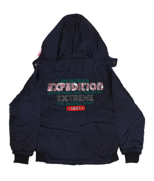 Fort Collins Navy Blue & Red Hooded Jacket For Kids