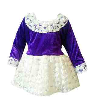 Kilkari White Embroidered Balloon Frock For Kids