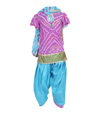 Kilkari Blue & Purple Salwar Suit For Kids