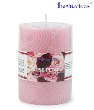 Illuminations Rose Pillar Candle