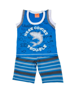 Little Kangaroos Blue Shark Suit For Kids