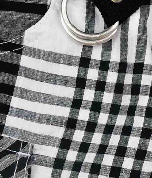 Ruff Black & White Checks Shorts With Belt For Kids