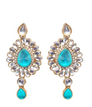 Adhira Charming Turquoise Stones & Beads Necklace Set