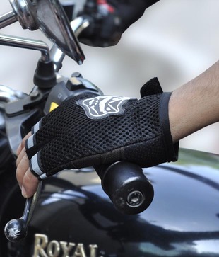 Knight Hood - Gloves Half - Black