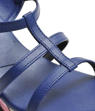Butterfly Pretty Dark Blue Slip-on Wedge Heels - Buy Wo