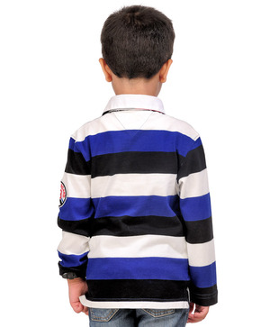 Catmoss Blue & Black Striped T-Shirt