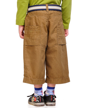 Catmoss Light Brown Jamaican Shorts With Belt For Kids