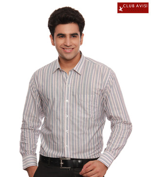Club Avis USA Elegant Grey & White Shirt