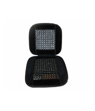 Wooden Bead n Velvet Seat Black Cushion