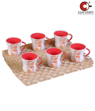 Clay Craft White & Pink Mug Set