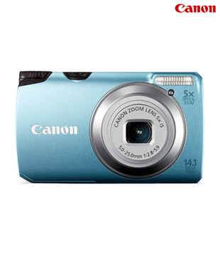 Canon Power Shot A3200 14MP Point & Shoot (Blue) (with 4 GB SD Card + Charger + Carry Case)