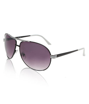 Colour Line White Enamelled Aviator Sunglasses