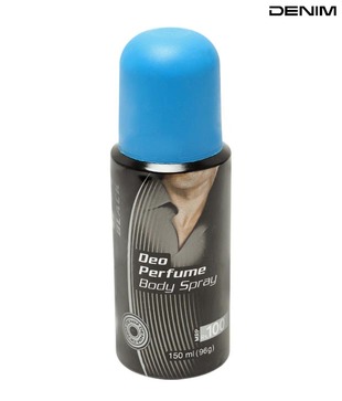 Denim Deo Perfume Body Spray  Black 150ml  Each(pack of 2)