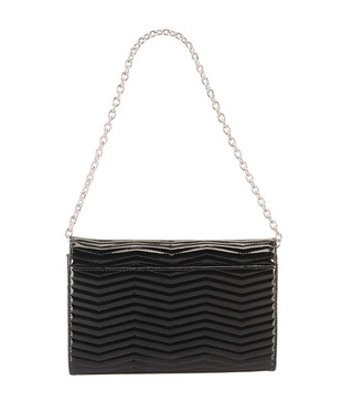 Esbeda Classy Black Wavy Quilted Clutch