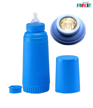 FARLIN Blue Unbreakable Insulated Feeding Bottle - 250 Ml.