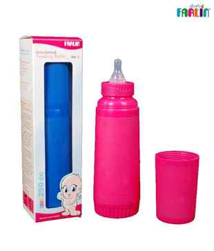 FARLIN Pink Unbreakable Insulated Feeding Bottle - 250 Ml.