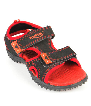 Liberty Footfun Modish Red & Black Sandals