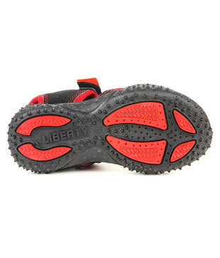 Liberty Footfun Modish Red & Black Sandals