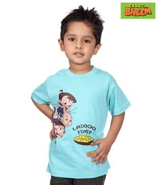 Chhota Bheem Sky Blue Ladoo Feast T-Shirt
