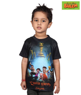 Chhota Bheem Black & Blue T-Shirt For Kids
