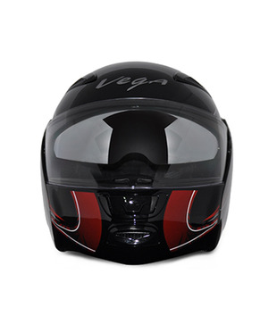 Vega Helmet - Boolean Graphic -  Black Base with Red Graphics