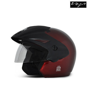 Vega Helmet - Cruiser With Peak -  Burgundy