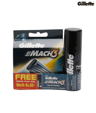 Gillette Mach3 Pack of 8 Cartridges with Foam