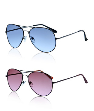 Just Colours Cool Black Aviator Sunglasses - Buy 1 Get 1 Free