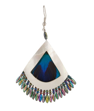 Jazz Lovely Peacock Feather Shaped Multicoloured Earrings