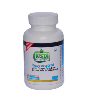 Vista Nutritions Resveratrol/Green Tea/Vitamin-C/Grapeseed Plus 60 Capsules