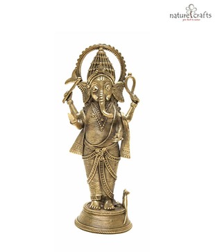 Nature Crafts Dhokra Standing Ganesha Idol