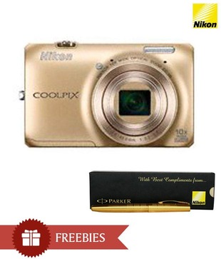 Nikon Coolpix S6300 16.0MP Coolpix Point & Shoot Digital Camera (Gold)